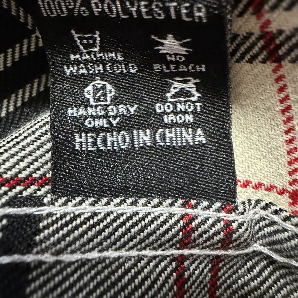 Dixxon Flannel Co CRO MAGS Mens Large Button Down Shirt Cream Black Red Plaid - Picture 7 of 8